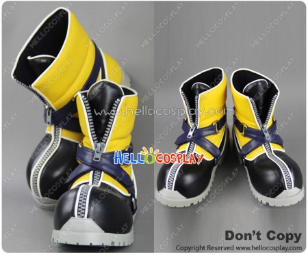 Kingdom Hearts 2 Cosplay Shoes Sora Black Yellow Shoes