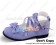 Purple Ruffle Bow Crossing Straps Chunky Sweet Lolita Shoes