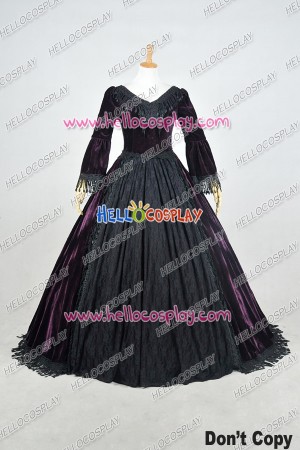 Lolita Dress Victorian Lolita Reenactment Period Velvet Lace Cosplay Costume