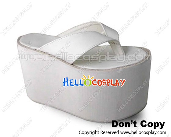 white platform flip flops