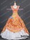 Victorian Southern Belle Ball Gown Reenactment Orange Floral Lolita Dress Costume