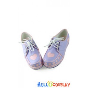 Sweet Purple PU Leather Lace Up Platform Lolita Shoes