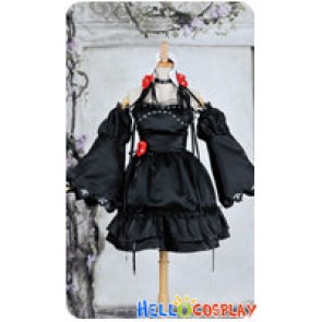 Vocaloid 2 Cosplay Miku Costume Black Short Formal Dress