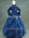 Victorian Lolita Civil War Satin Evening Gothic Lolita Dress Royal Blue