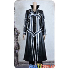 Sword Art Online Cosplay Kirito Kazuto Kirigaya Black Leather Uniform Costume New