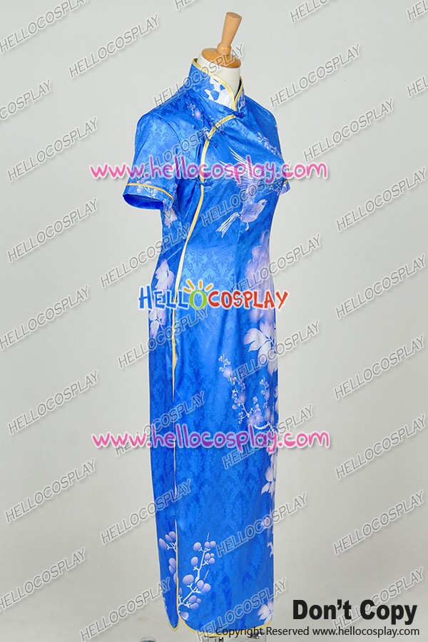 Vocaloid Cosplay Perfume Hurlyburly Miku Blue Cheongsam Dress Costume