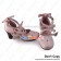 Sweet Lolita Shoes Pink Chunky Crossing Straps Pearl Chain Scalloped