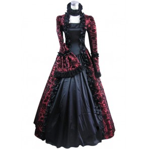 Victorian Lolita Georgian Reenactment Gothic Dress Red