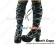 Black Long Lace Leg Straps Chunky Princess Lolita Shoes