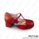 Princess Lolita Shoes Wine Red Matte T Strap Chunky Heel
