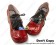 Mirror Red And Black Shoelace Chunky Punk Lolita Shoes