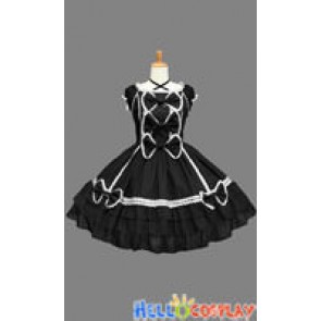 Sweet Lolita Gothic Punk Luxurious Black Dress