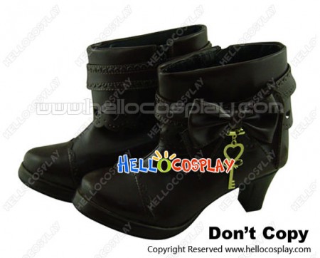 Brown Metal Chain Decoration Chunky Punk Lolita Short Boots