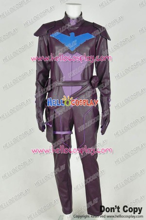 Young Justice Cosplay Nightwing Uniform Costume Jumpsuit Leather Version
