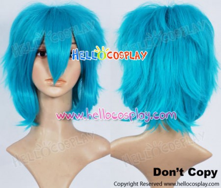 Light Blue Short Wig 001