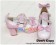 Pink White Bow Crossing Straps Chunky Princess Lolita Shoes