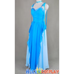 Sailor Moon Sailor Mercury Cosplay Blue Gown Dress
