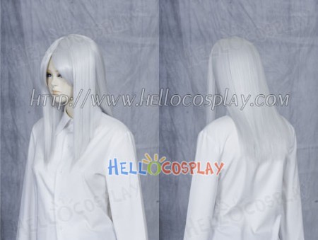 White Grey 50cm Cosplay Straight Wig