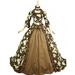 Renaissance Victorian Ball Gown Reenactment Stage Floral Lolita Dress Costume