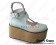 Punk Lolita Shoes Mint Green Wood Platform Zipper Ankle Straps