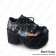 Punk Lolita Shoes Black White Grid Zipper Lace Rivet Square Buckle