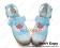 White Blue Bows Ruffle Straps Platform Princess Lolita Shoes