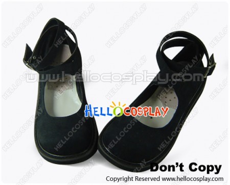 Black Suede Ankle Strap Platform Punk Lolita Shoes