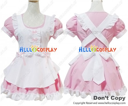 Angel Feather Cosplay Fantasy Sweet Pink Maid Dress