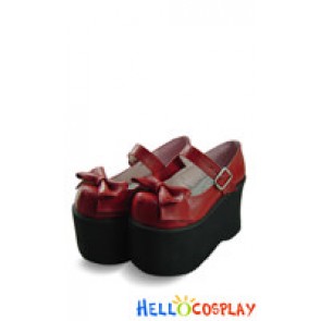 Matt Wine Red Buckle Platform Sweet Lolita Shoes