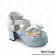 Princess Lolita Shoes Light Blue Lace Ruffle Ankle Crossing Straps Bow