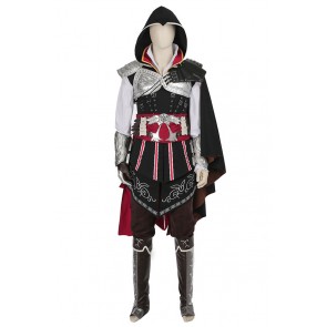 Assassin's Creed II Ezio Auditore da Firenze Cosplay Costume Black