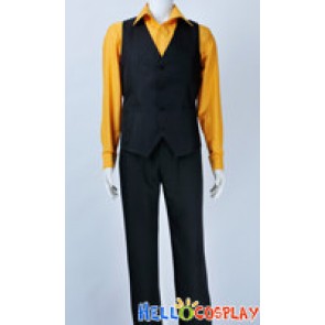 One Piece Cosplay Sanji Costume Stripe Orange Shirt