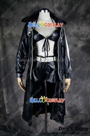 Vocaloid 2 Cosplay Black Rock Shooter Big Zipper Leather Costume