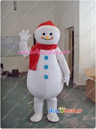 Happy Christmas Snowman Mascot Costume Adult Size