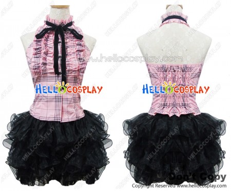 Angel Feather Cosplay Sweet Pink Plaid Dress Costume