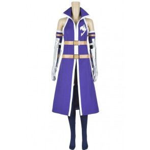 Fairy Tail Cosplay Titania Erza Scarlet Costume Purple Combat Uniform