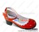 Red White Ruffle Ankle Strap Chunky Sweet Lolita Shoes