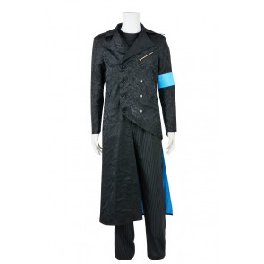 Devil May Cry DMC 5 Cosplay Vergil Black Trench Coat Costume