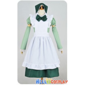 Axis Powers Hetalia APH Cosplay Hungary Maid Dress Costume Green Headpiece