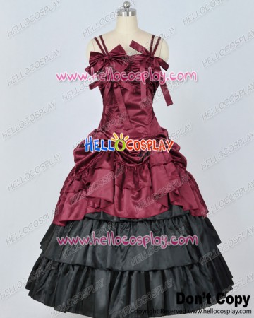 Southern Belle Satin Ball Gown Lavender Prom Red Lolita Dress