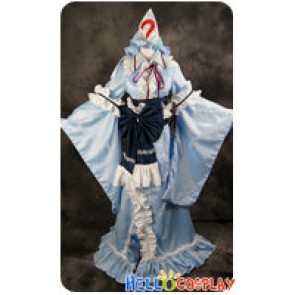 Touhou Project Cosplay Yuyuko Saigyouji Blue Dress Costume
