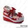Princess Lolita Shoes Matte Red White Lace Ankle Strap Heart Shaped Buckles Bows Wedge