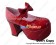 Sweet Lolita Shoes Mirror Red IW Charlotte Lace Bow High Chunky