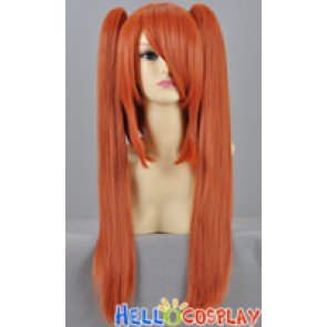 Brown Dark Orange Cosplay Wig Clip On Ponytails