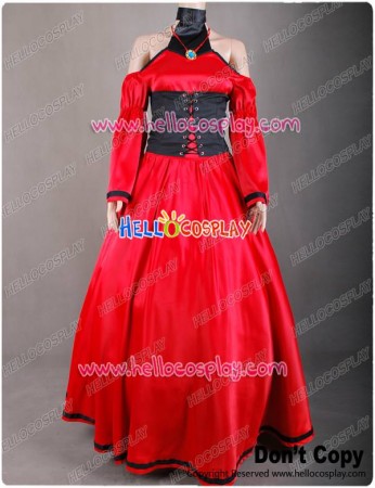 Vocaloid Meiko Cosplay Costume Red Dress Gown