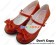 Wine Red Heart Shaped Ruffle Chunky Princess Lolita Shoes