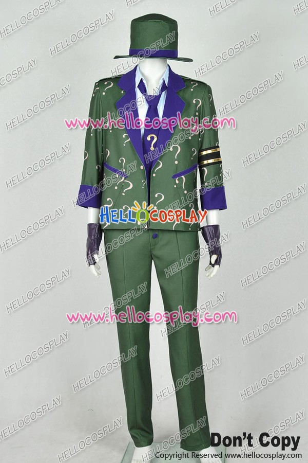Batman Arkham City The Riddler Dr Edward Nigma Cosplay Costume Suit