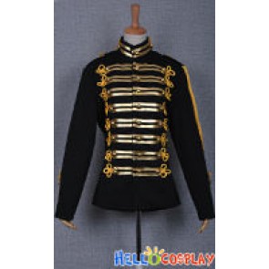 Michael Jackson Military Prince Black Costume Gold Stripe Jacket