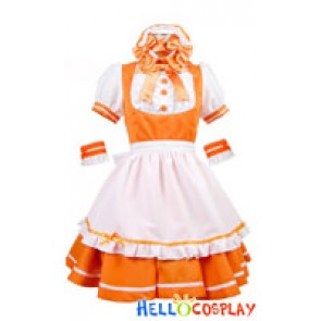 Four Colors Lolita Satin Bow Knot Cosplay Maid Dress Costume