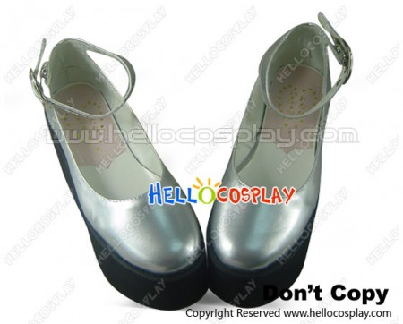 Silver Ankle Strap Platform Princess Lolita Shoes